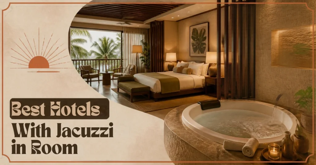 hotel with jacuzzi in room